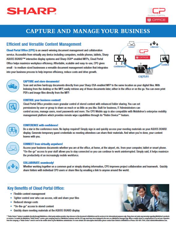 sharp, Cloud Portal Office, B&C Business Products