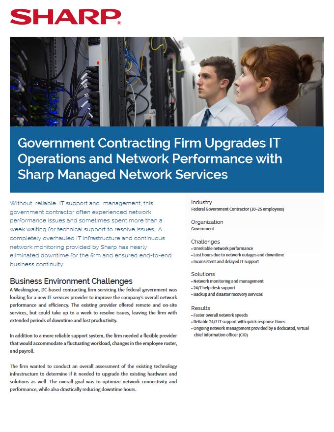 Sharp, Government Contractor, It, Case Study, B&C Business Products